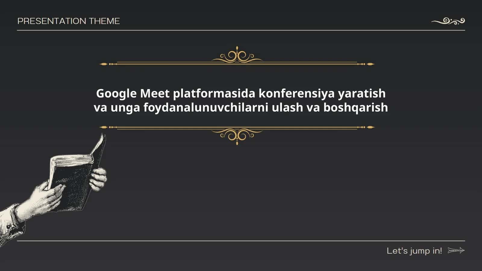 Google Meet platformasida konferensiya yaratish va unga foydanalunuvchilarni ulash va boshqarish