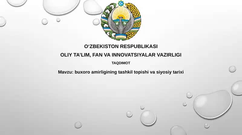Buxoro amirligining tashkiltopishivasiyosiytarixi