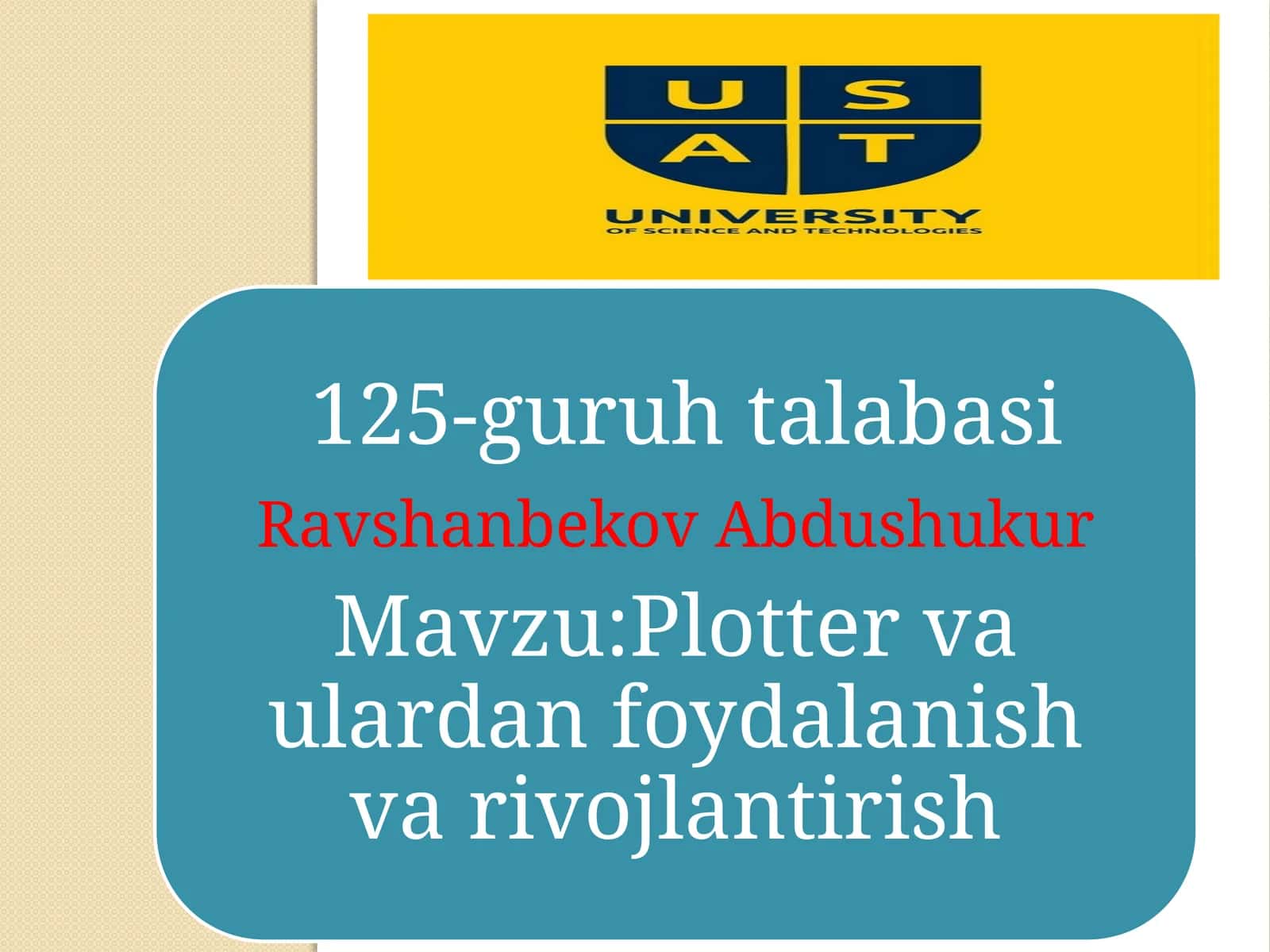 PLOTTERLARNING QUYIDAGICHA FOYDALANILADI