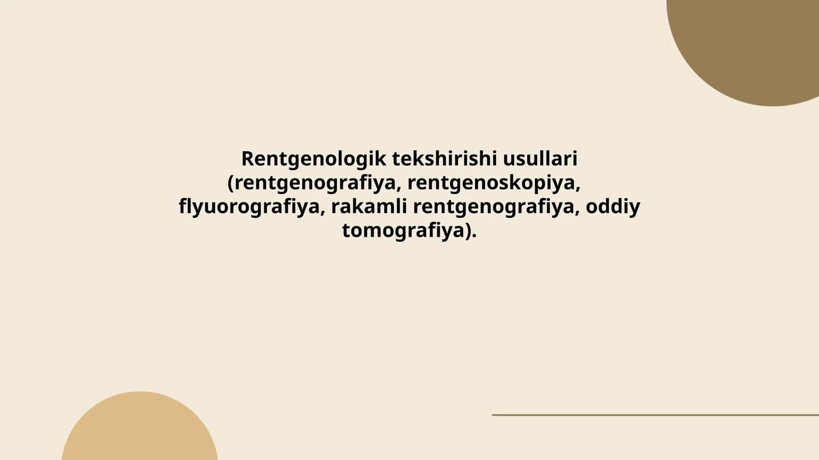 Rentgenologik tekshirishi usullari