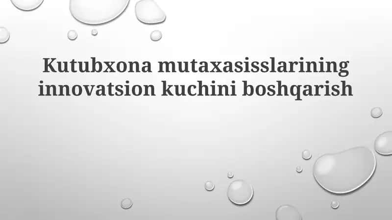 Innovatsion salohiyatni aniqlash va rivojlantirish