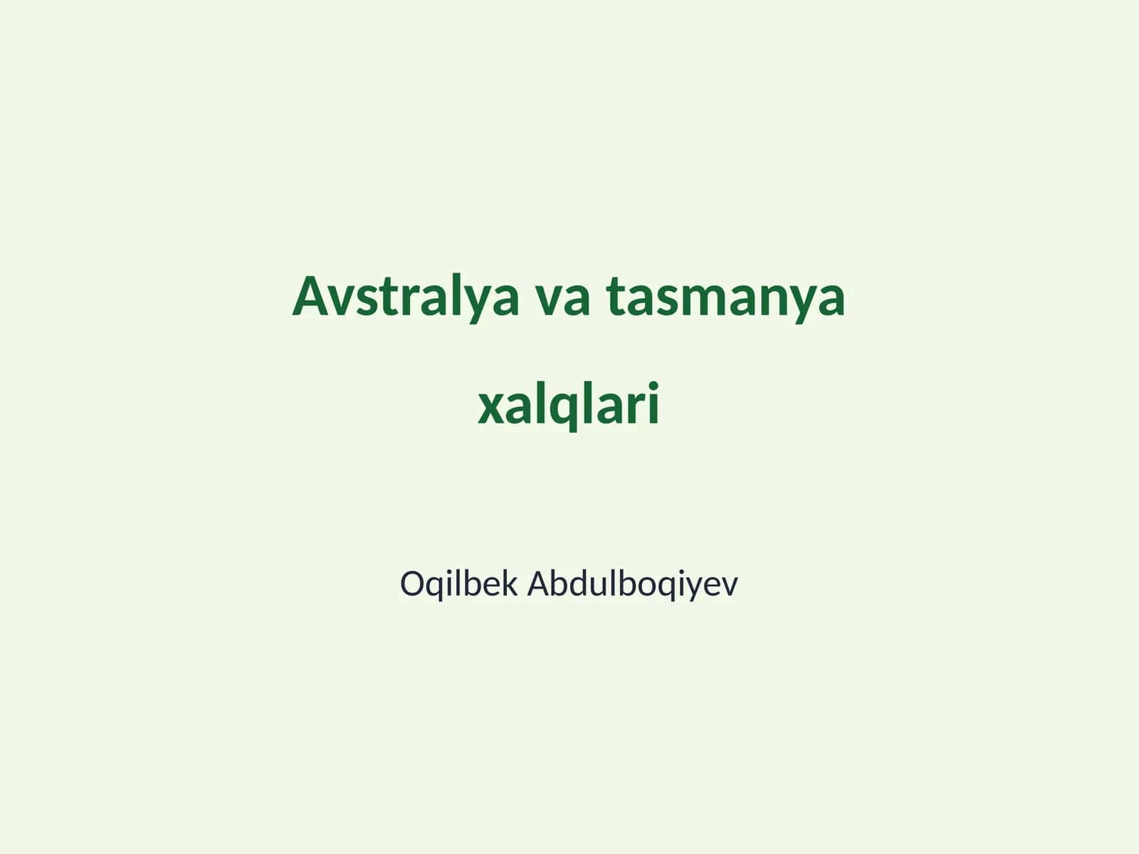 Avstralya va tasmanya xalqlari