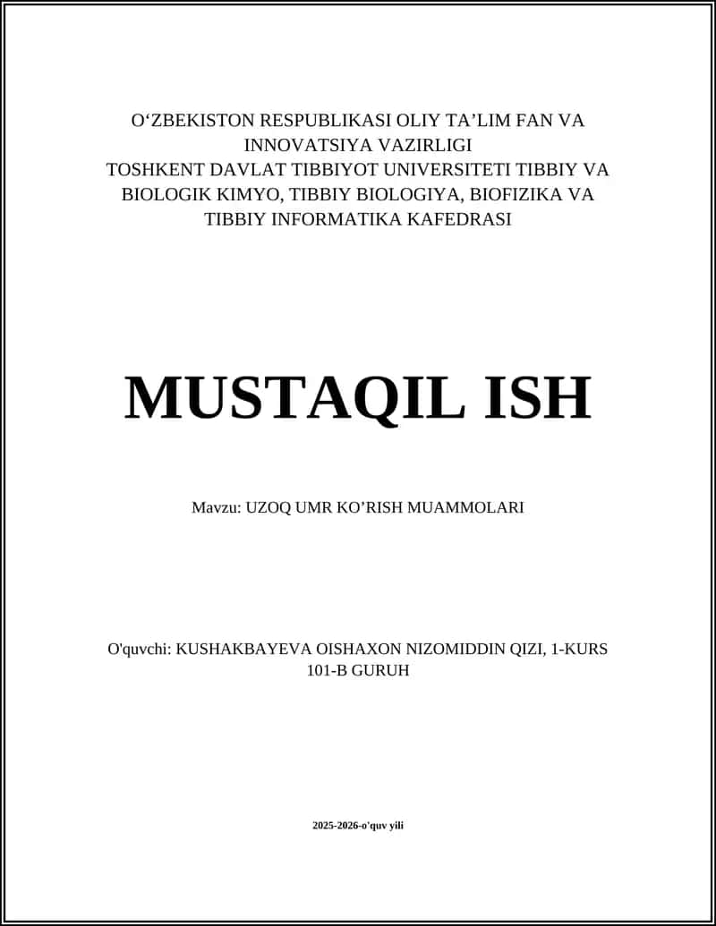 Uzoq Umr Ko'rish Muammolari