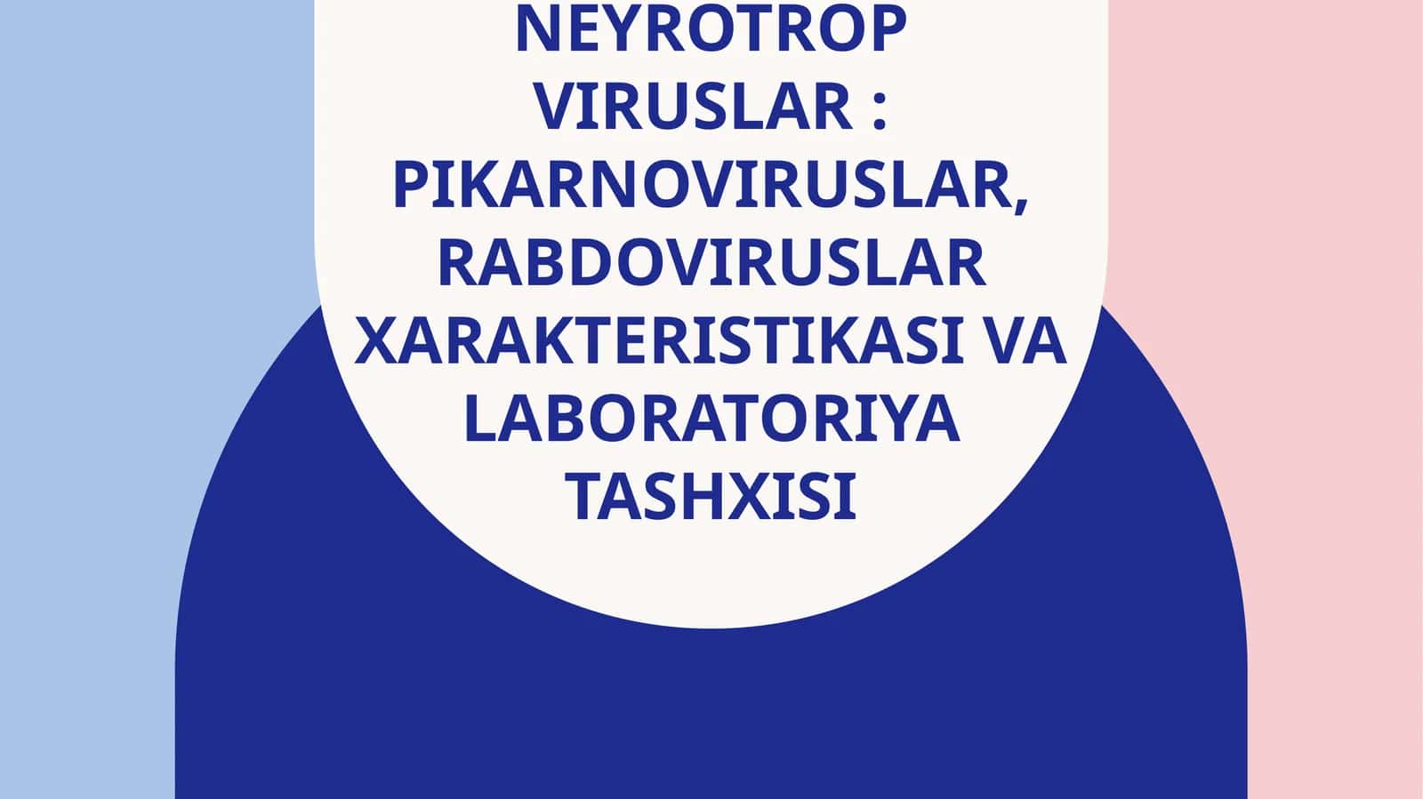 Neyrotrop viruslar: pikarnoviruslar, rabdoviruslar xarakteristikasiva laboratoriya tashxisi