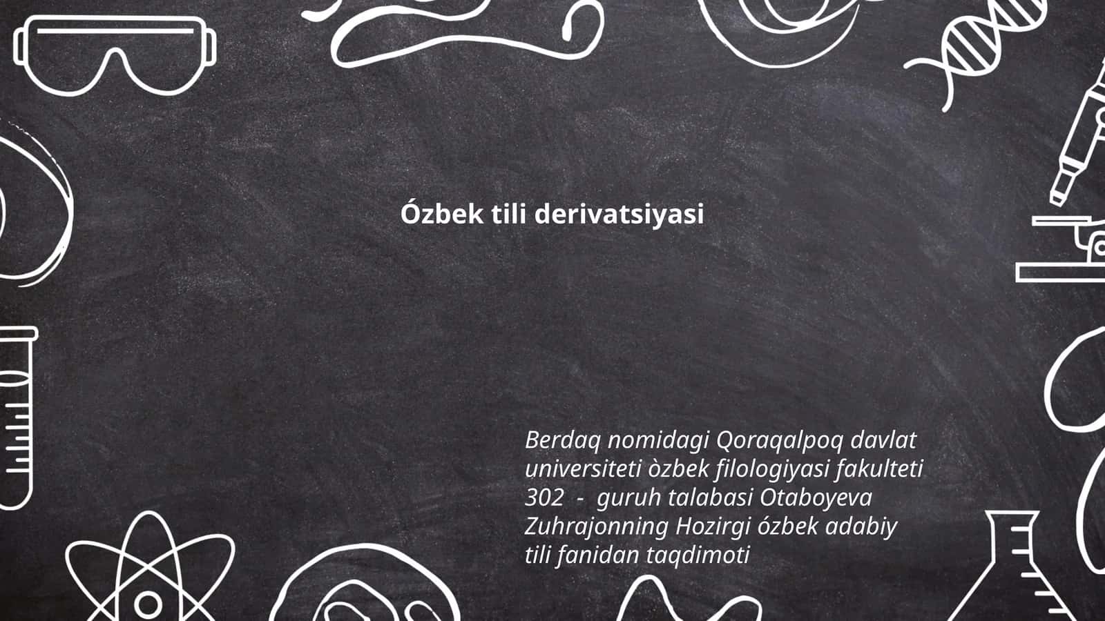 Ózbek tili derivatsiyasi