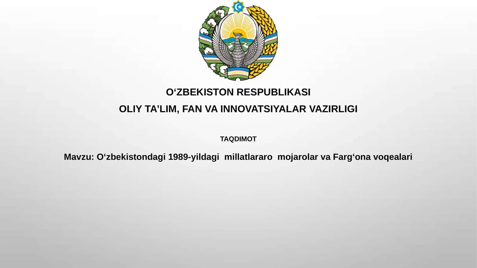 O'zbekistondagi 1989-yilggi millatlararo mojarolar va Farg'ona voqealari