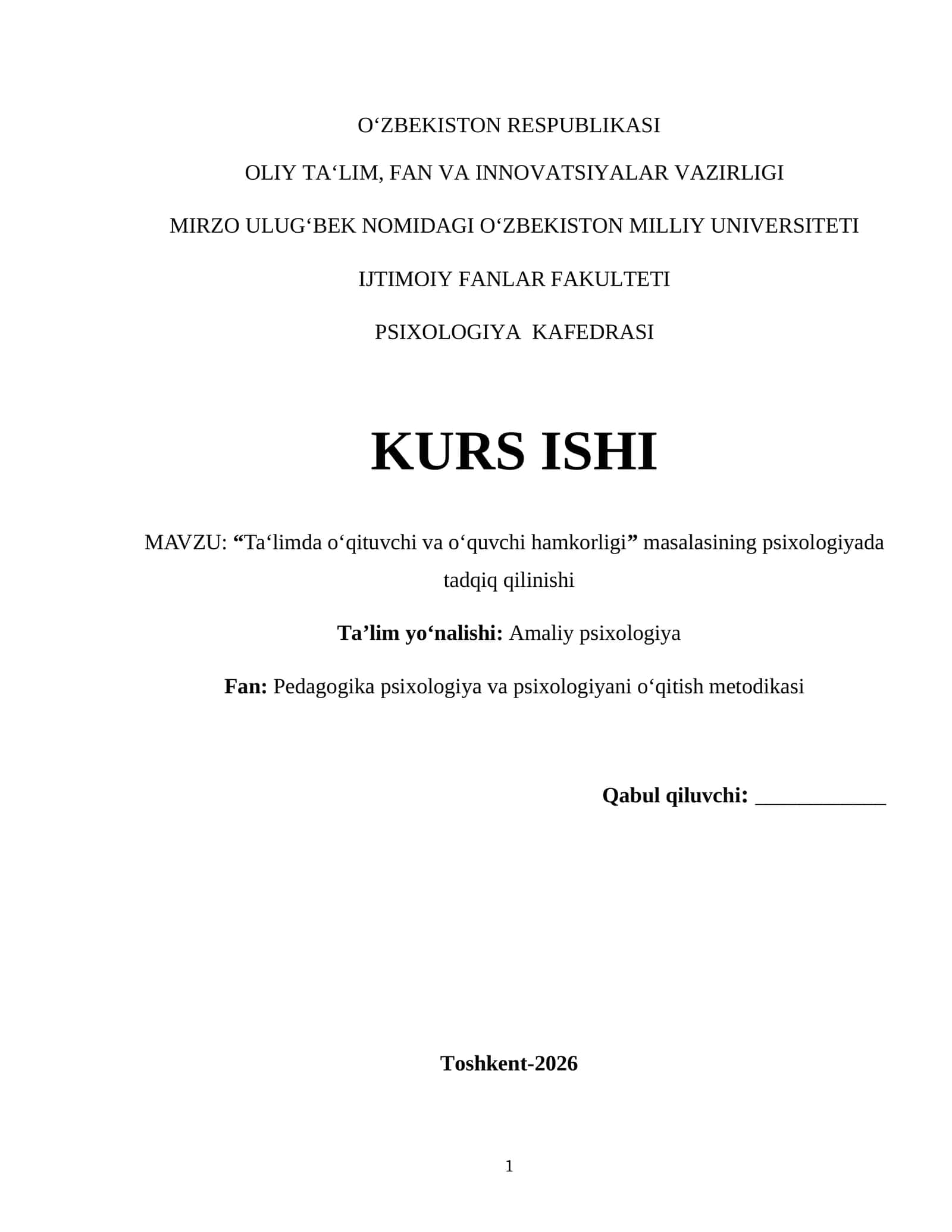 “Ta‘limda o‘qituvchi va o‘quvchi hamkorligi” masalasining psixologiyada tadqiq qilinishi