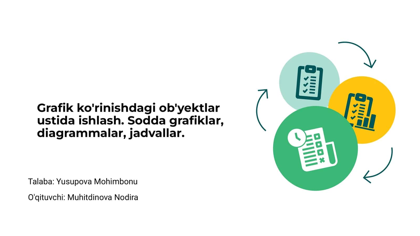 Grafik ko'rinishdagi ob'yektlar ustida ishlash