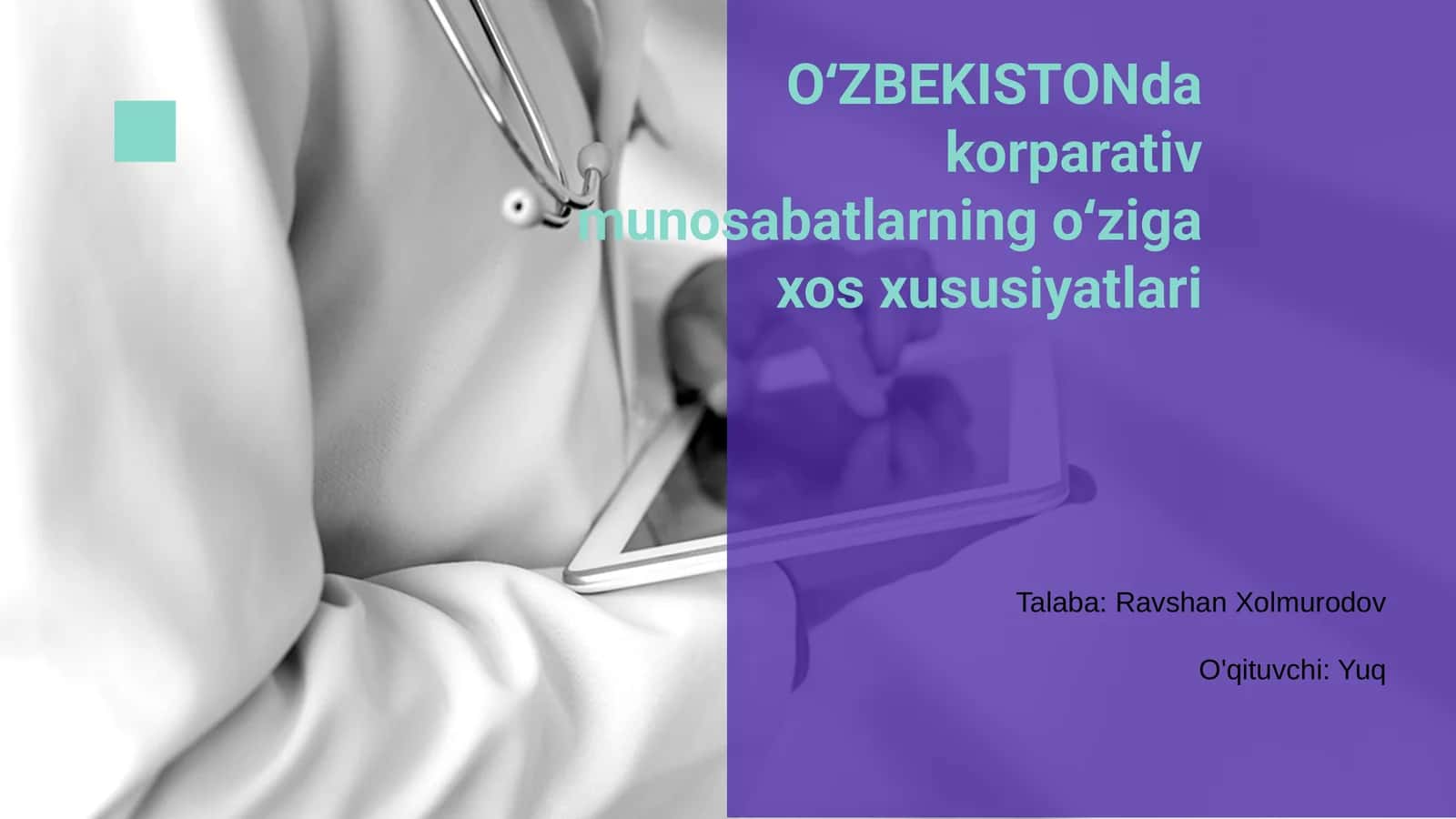 Oʻzbekistonda korporativ munosabatlarning oʻziga xos xususiyatlari