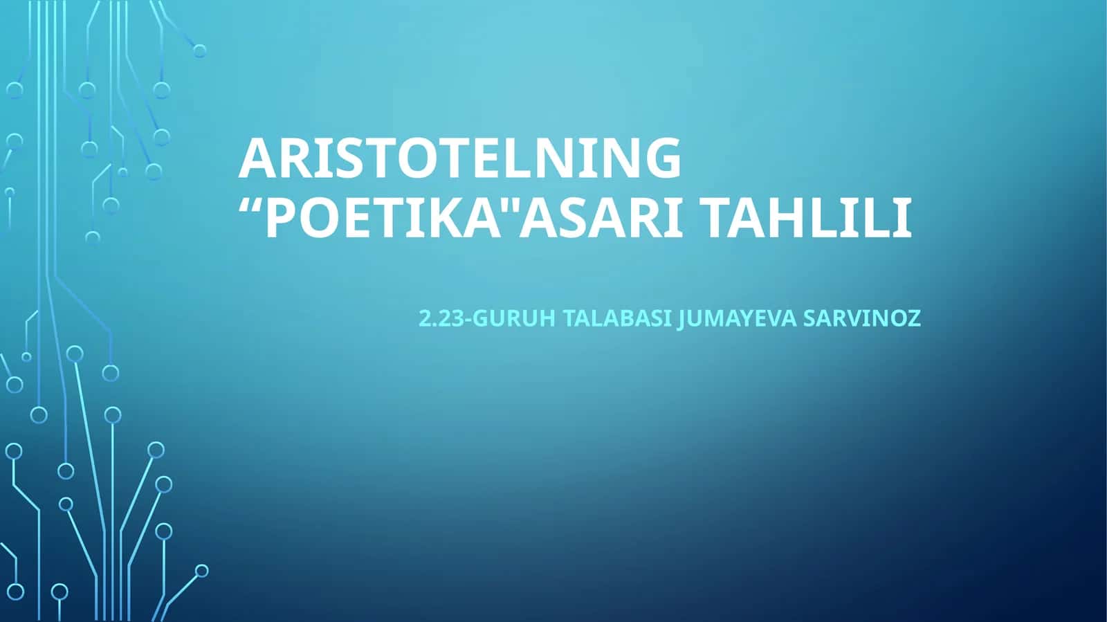 Aristotelning “Poetika" asari tahlili