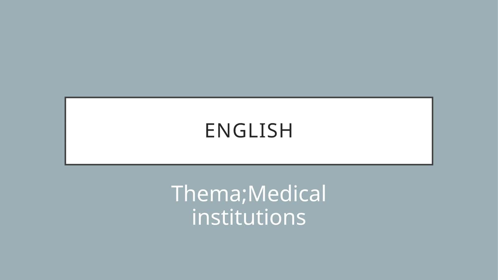 Types of Medical Institutions