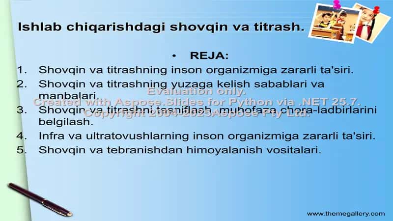 Ishlab chiqarishdagi shovqin va titrash