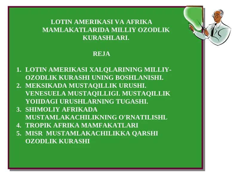 Lotin Amerikasi va Afrika mamfakatlarida milliy ozodlik kurashlari