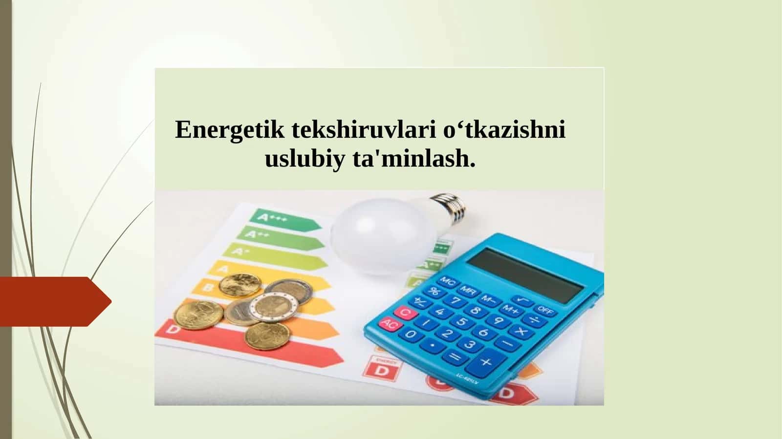 Energetik tekshiruvlari o‘tkazishni uslubiy ta'minlash