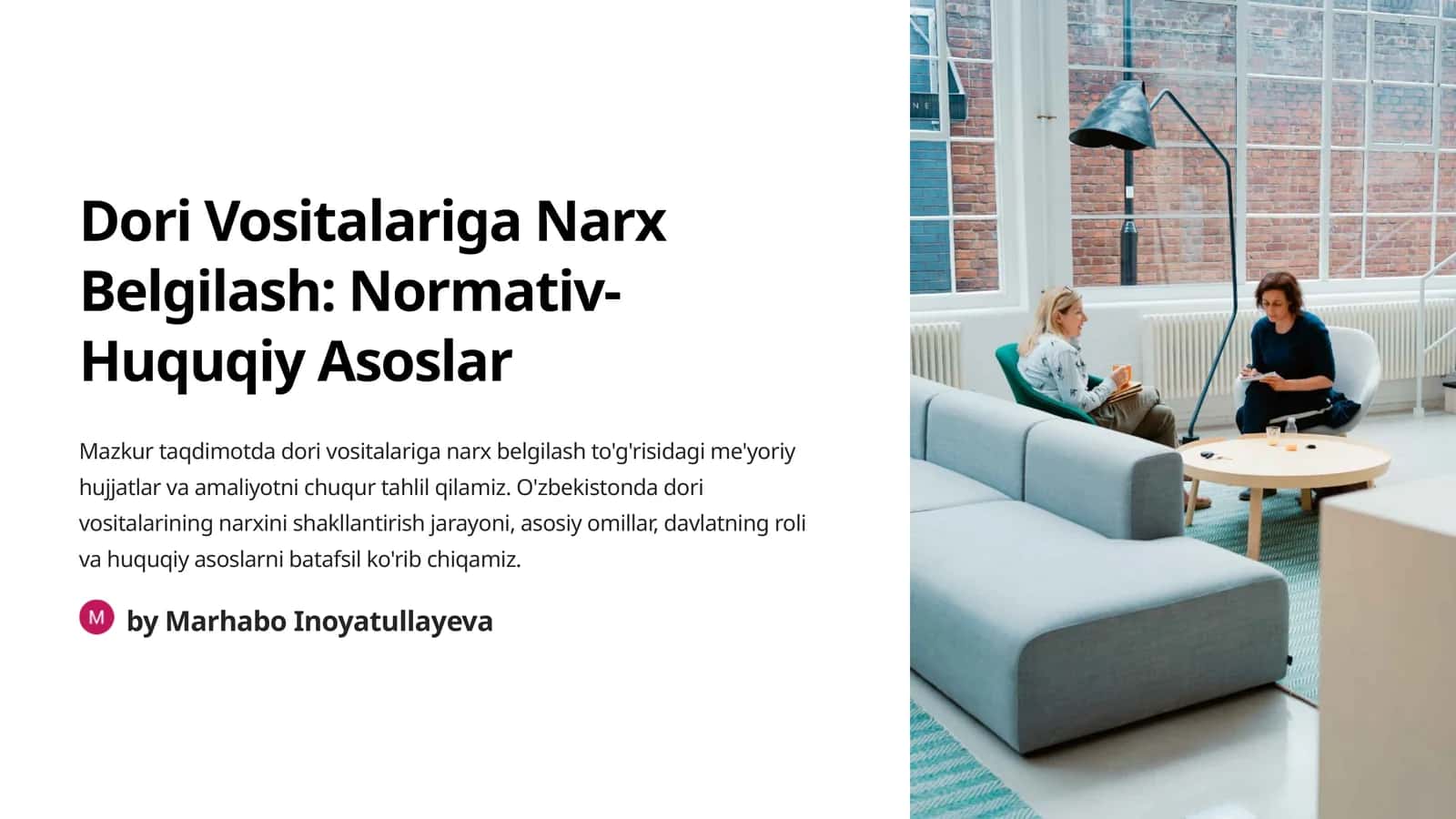 Dori Vositalariga Narx Belgilash: Normativ-Huquqiy Asoslar