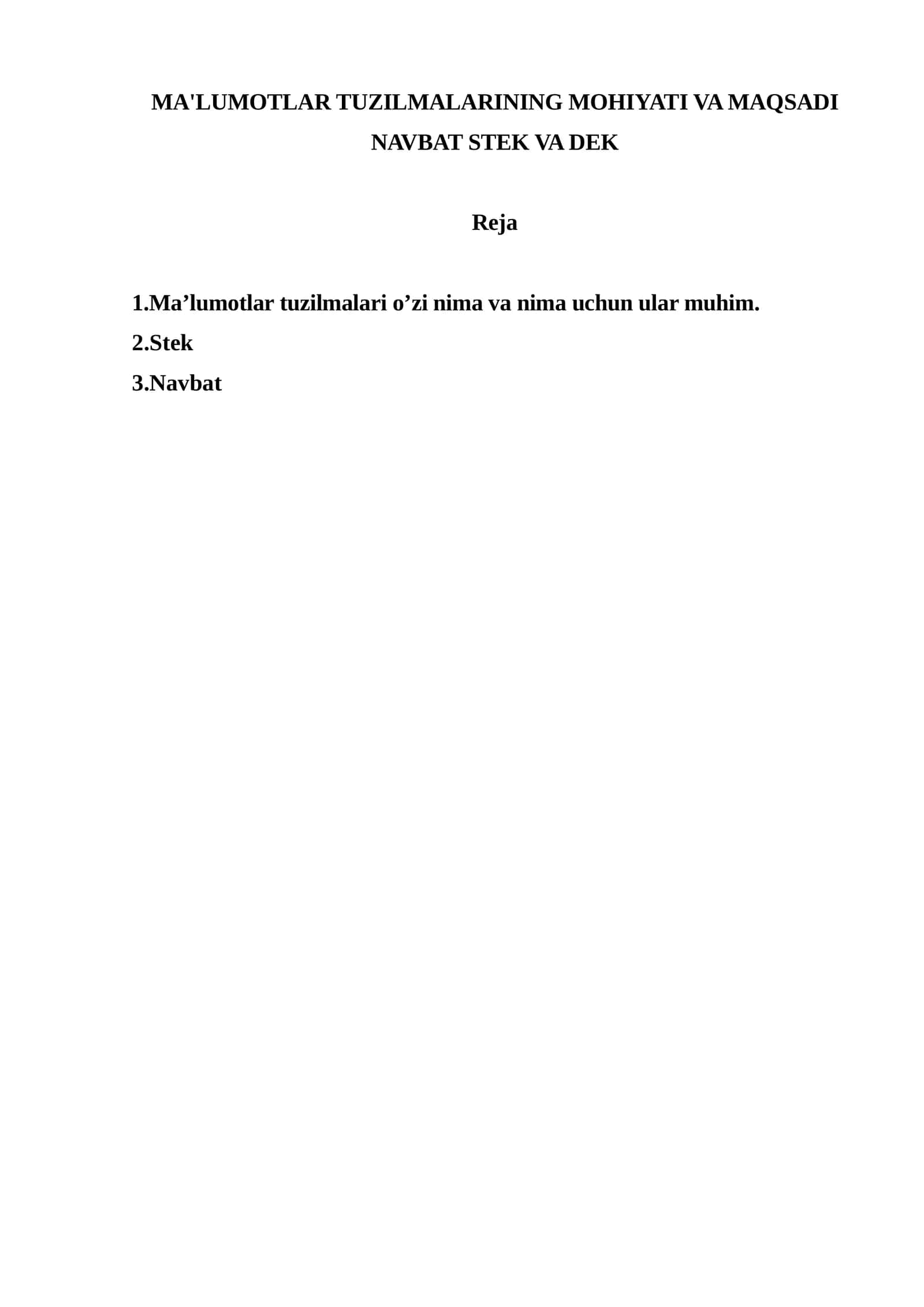 Ma'lumotlar tuzilmalari