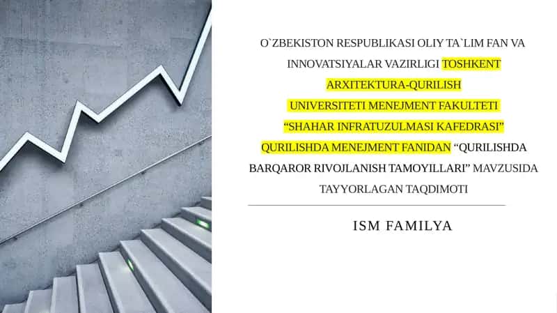 Qurilishda Barqaror Rivojlanish Tamoyillari