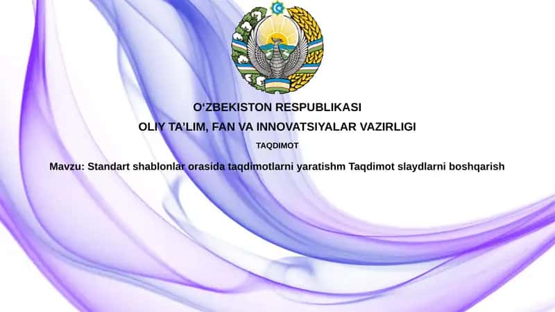 Standart Shablonlardan Taqdimot Yaratish