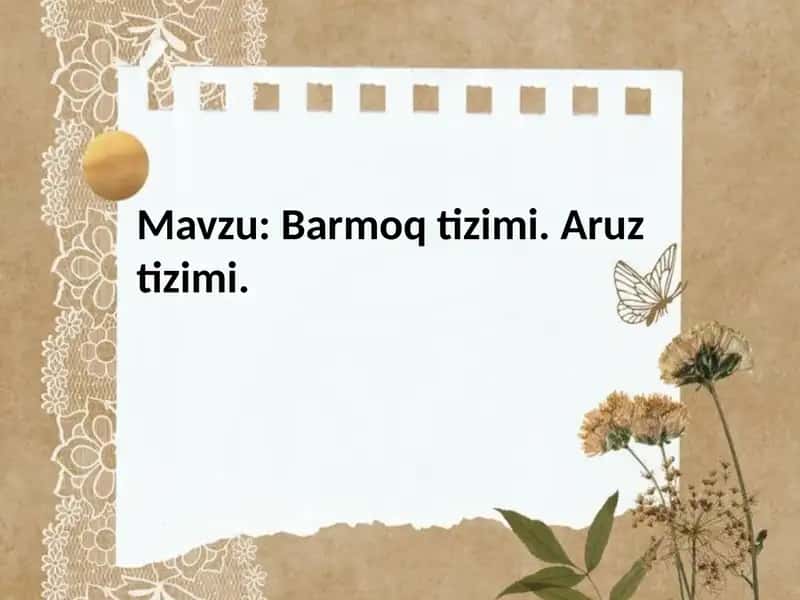 Barmoq Tizimi (Sillobik Vazn)