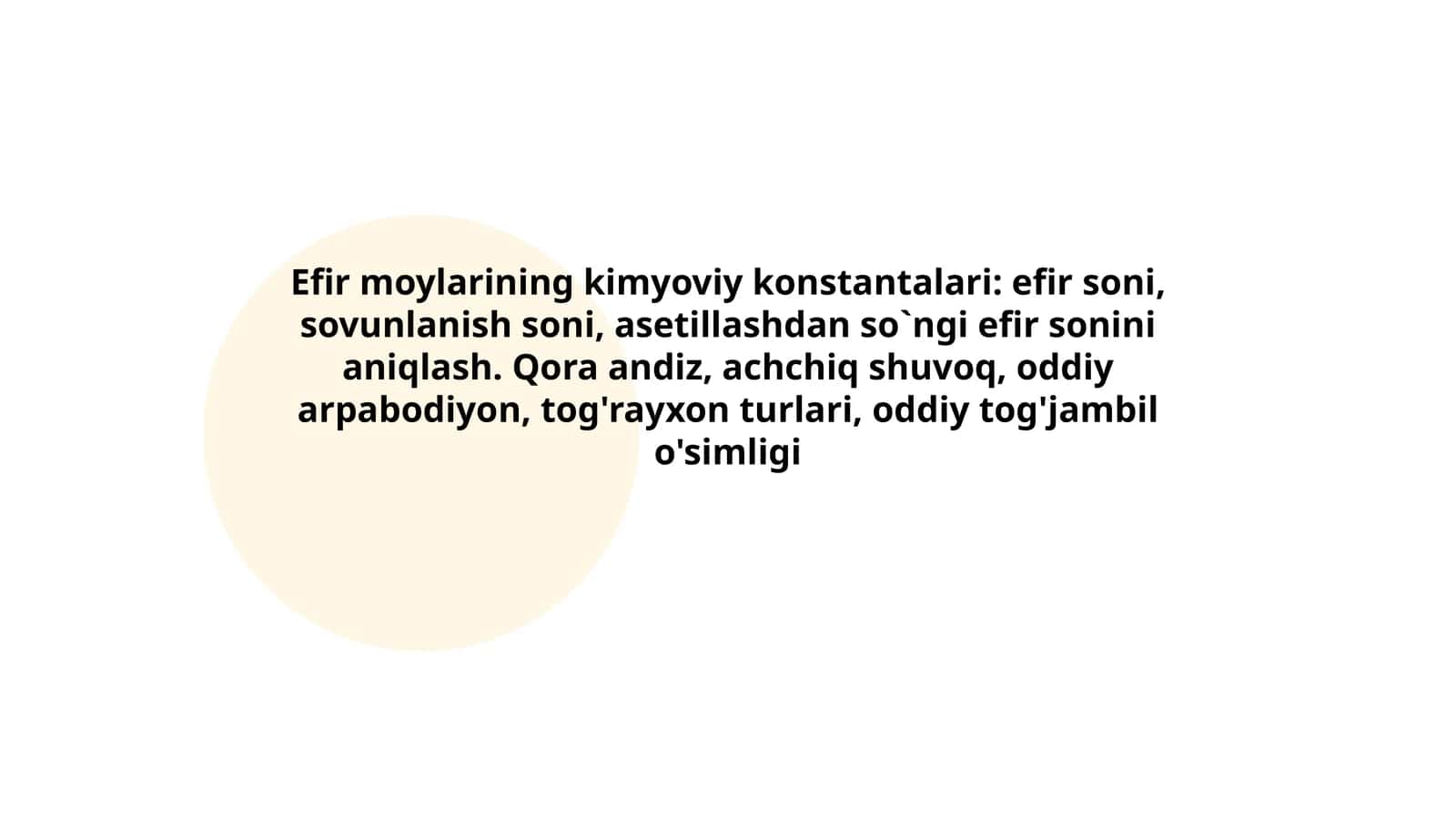 Efir moylarining kimyoviy konstantalari
