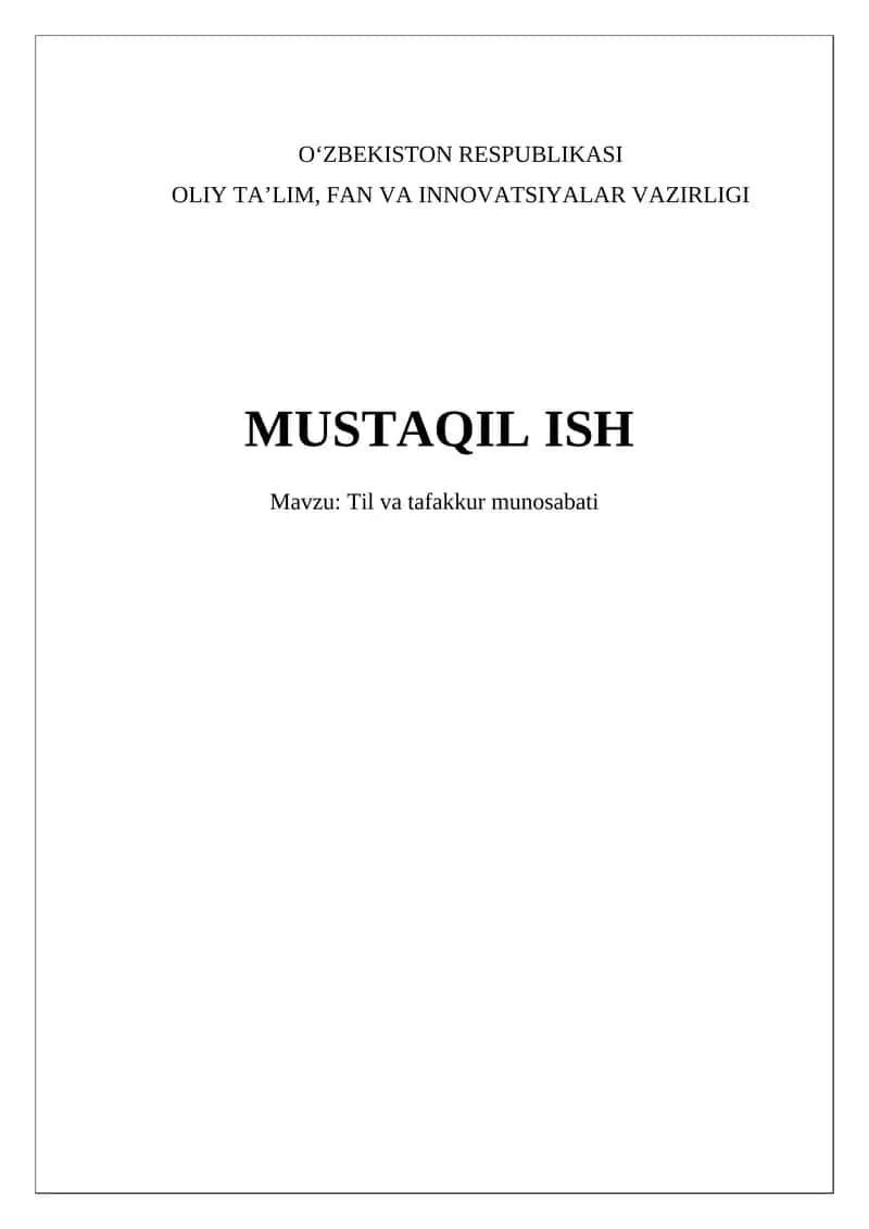 Til va tafakkur munosabati