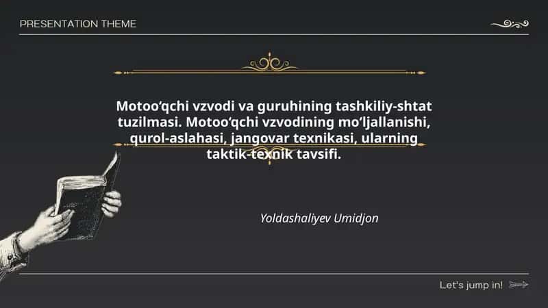 Motoo‘qchi vzvodi va guruhining tashkiliy-shtat tuzilmasi