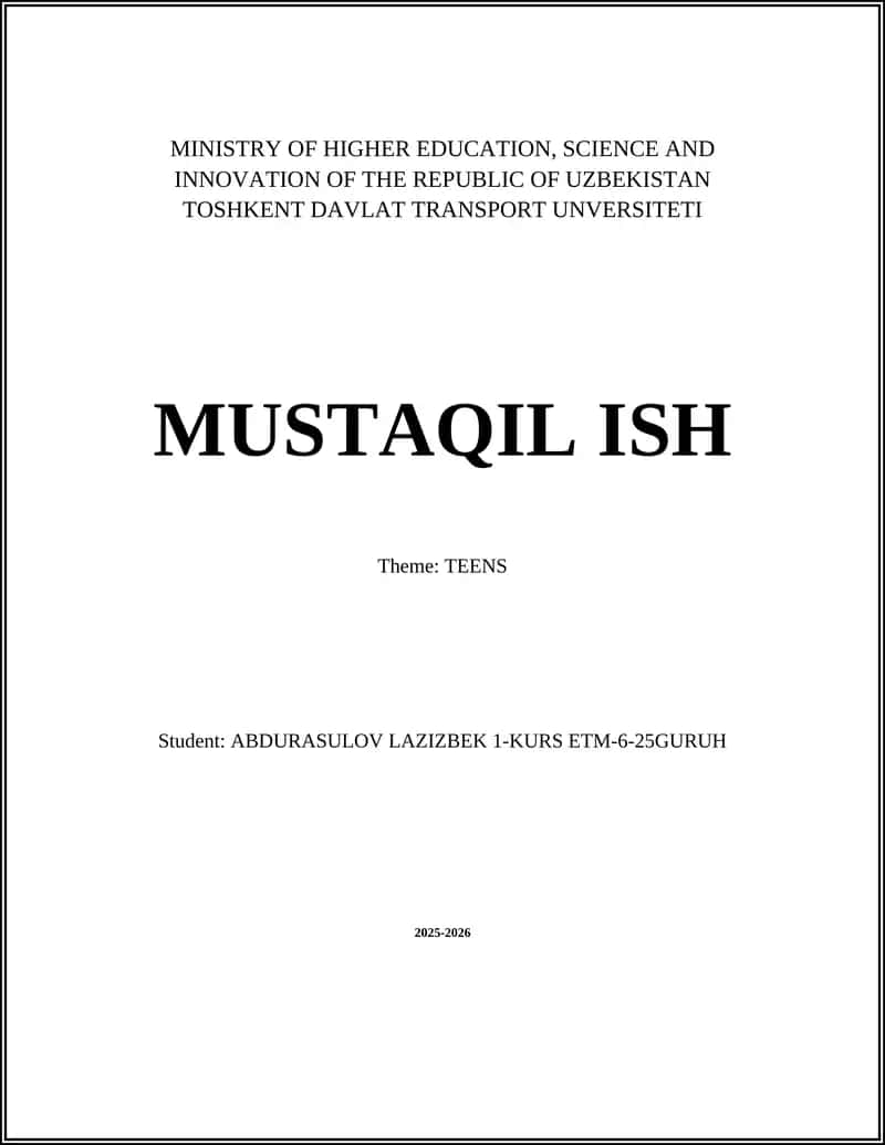 MUSTAQIL ISH