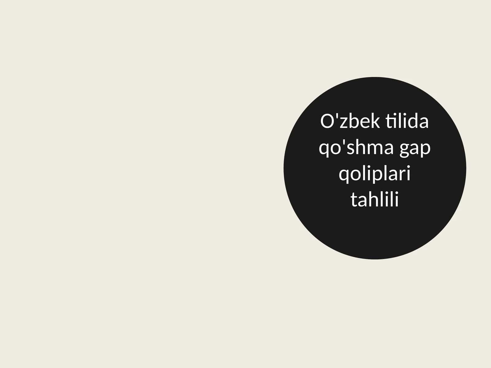 O'zbek tilida qo'shma gap qoliplari tahlili