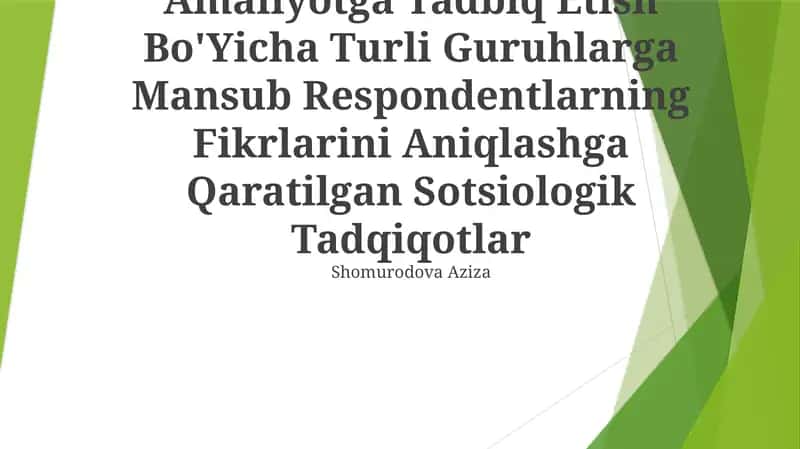 Integratsiyalashgan Ta'limni Amaliyotga Tadbiq Etish Bo'Yicha Turli Guruhlarga Mansub Respondentlarning Fikrlarini Aniqlashga Qaratilgan Sotsiologik Tadqiqotlar