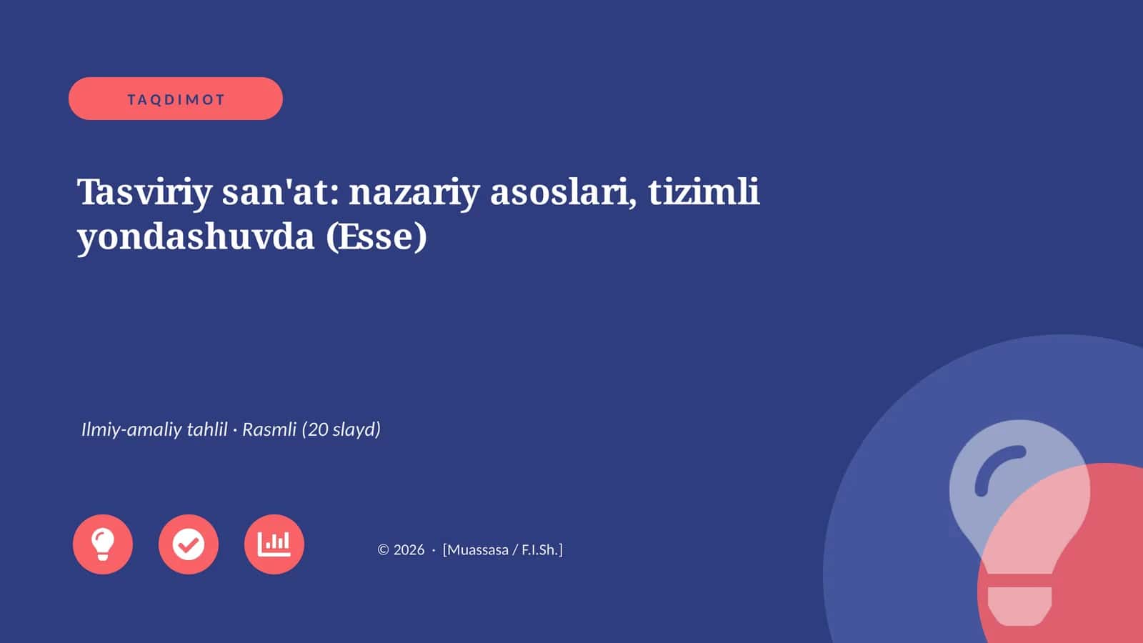Tasviriy san'at: nazariy asoslari, tizimli yondashuvda (Esse)