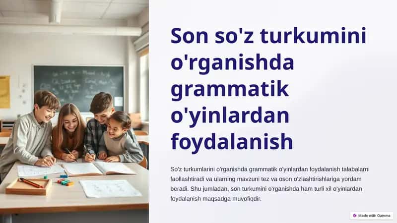 Son so'z turkumini o'rganish