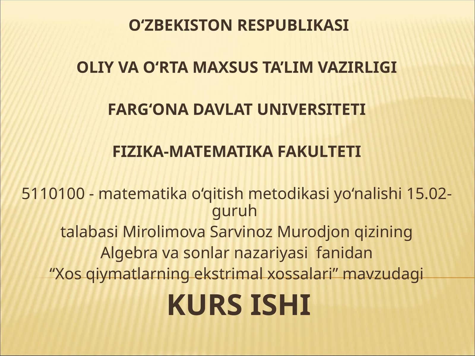 Xos qiymatlarning ekstrimal xossalari