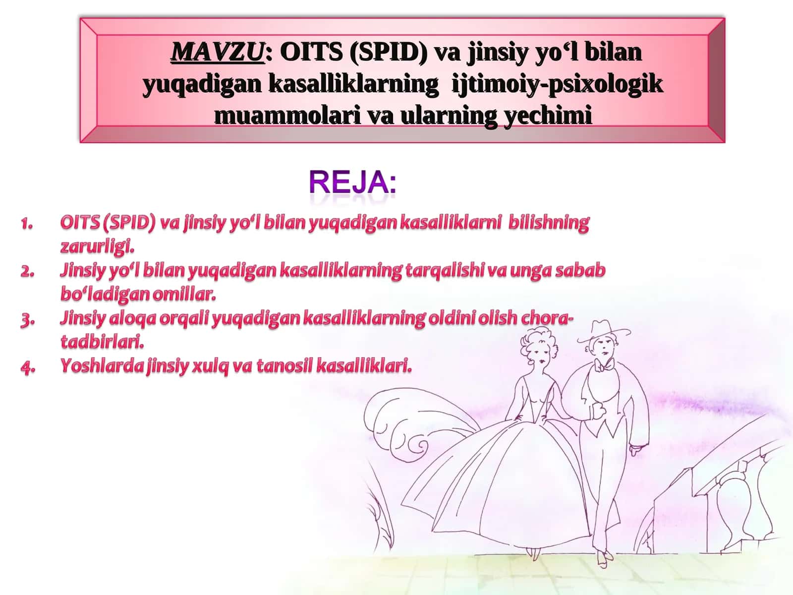 OITS (SPID) va jinsiy yo‘l bilan yuqadigan kasalliklarning ijtimoiy-psixologik muammolari va ularning yechimi