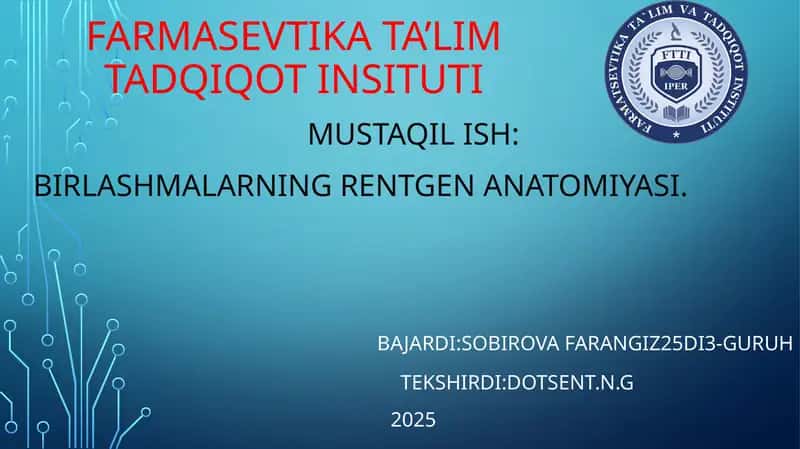 Birlashmalarning rentgen anatomiyasi