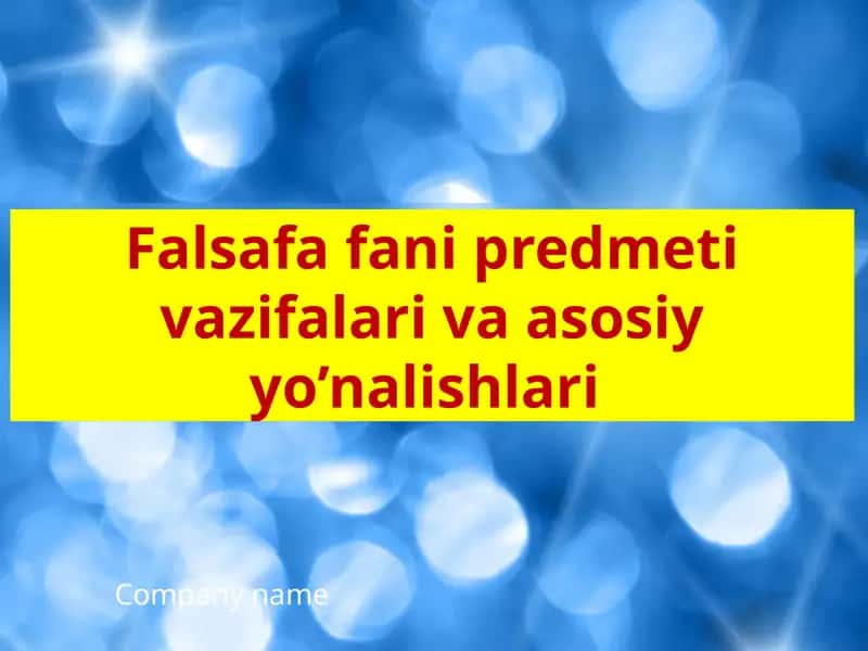 Falsafa fanining predmeti