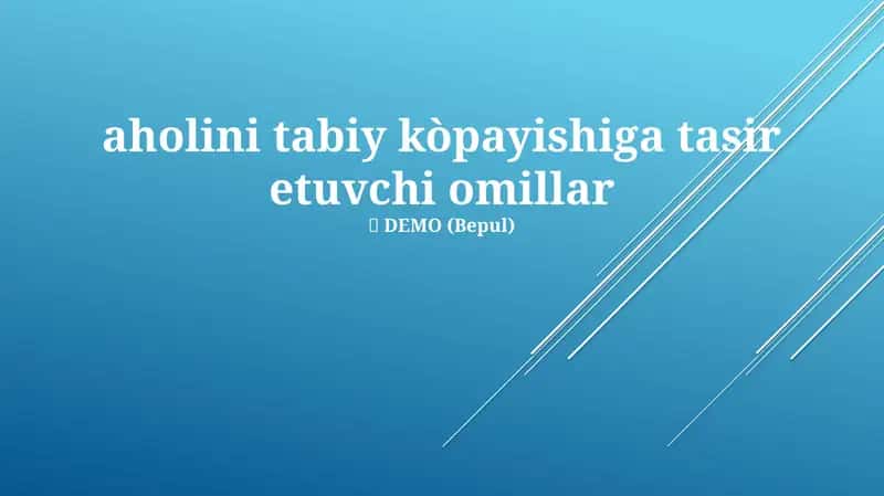 Tug'ilishga ta'sir etuvchi asosiy omillar