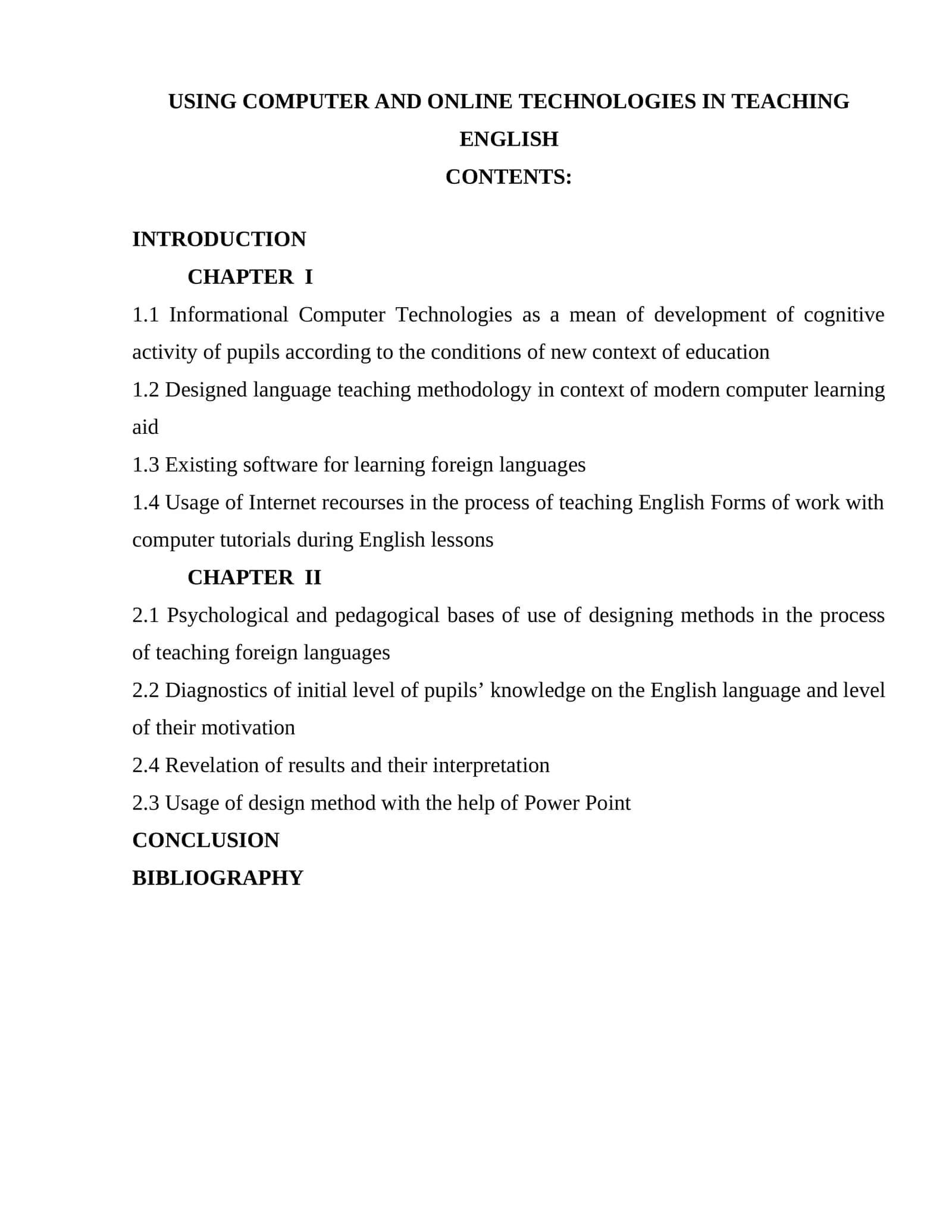 USING COMPUTER AND ONLINE TECHNOLOGIES IN TEACHING ENGLISH