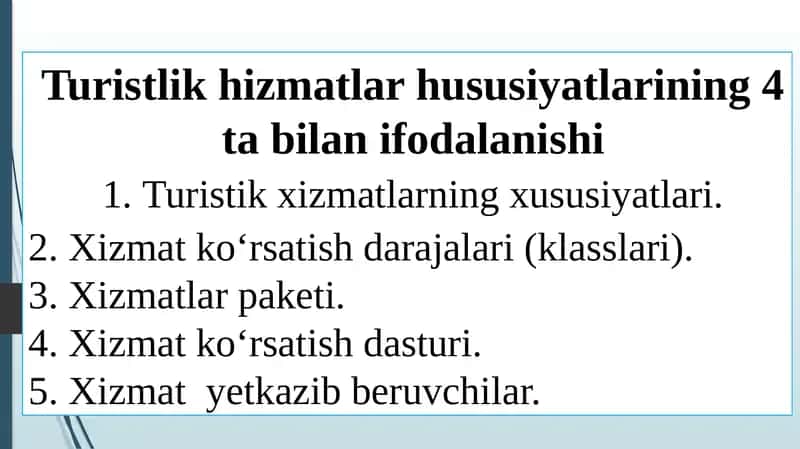 Turistik xizmatlar