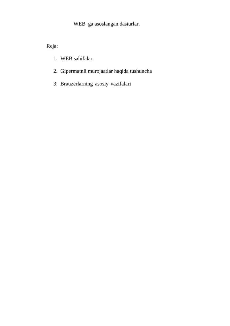 WEB sahifalar