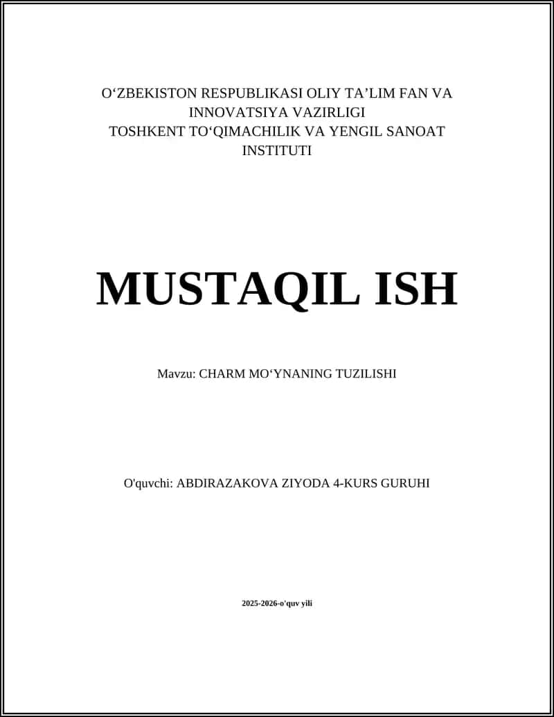 CHARM MOʻYNANING TUZILISHI
