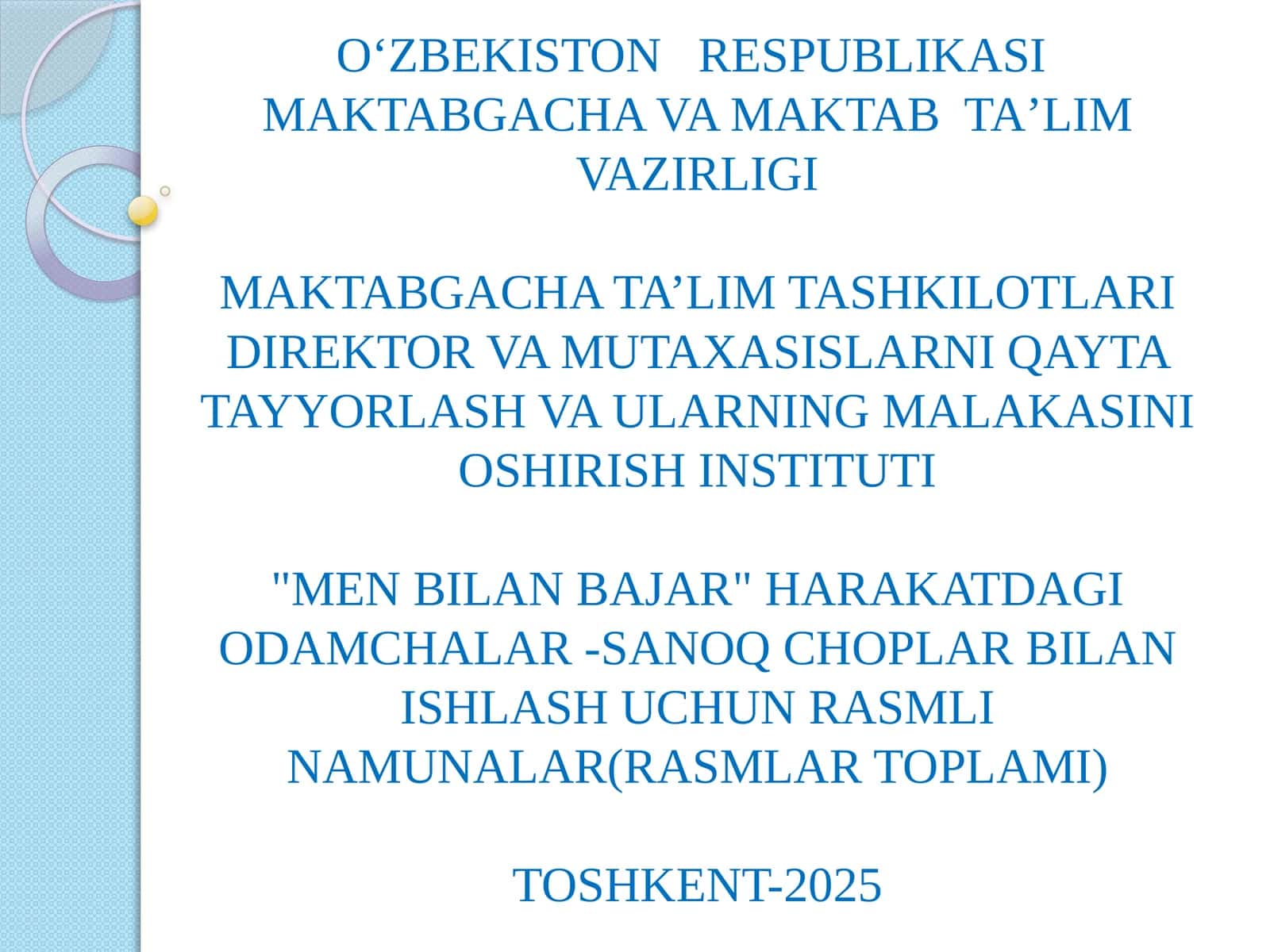"Men bilan bajar" harakatdagi odamchalar -sanoq choplar bilan ishlash uchun rasmli namunalar(Rasmlar toplami)