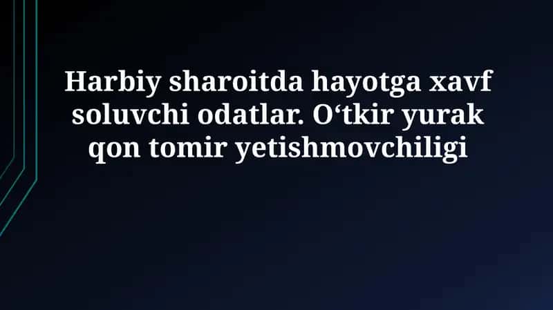 O'tkir yurak-qon tomir yetishmovchiligi: sabablari va mexanizmlari