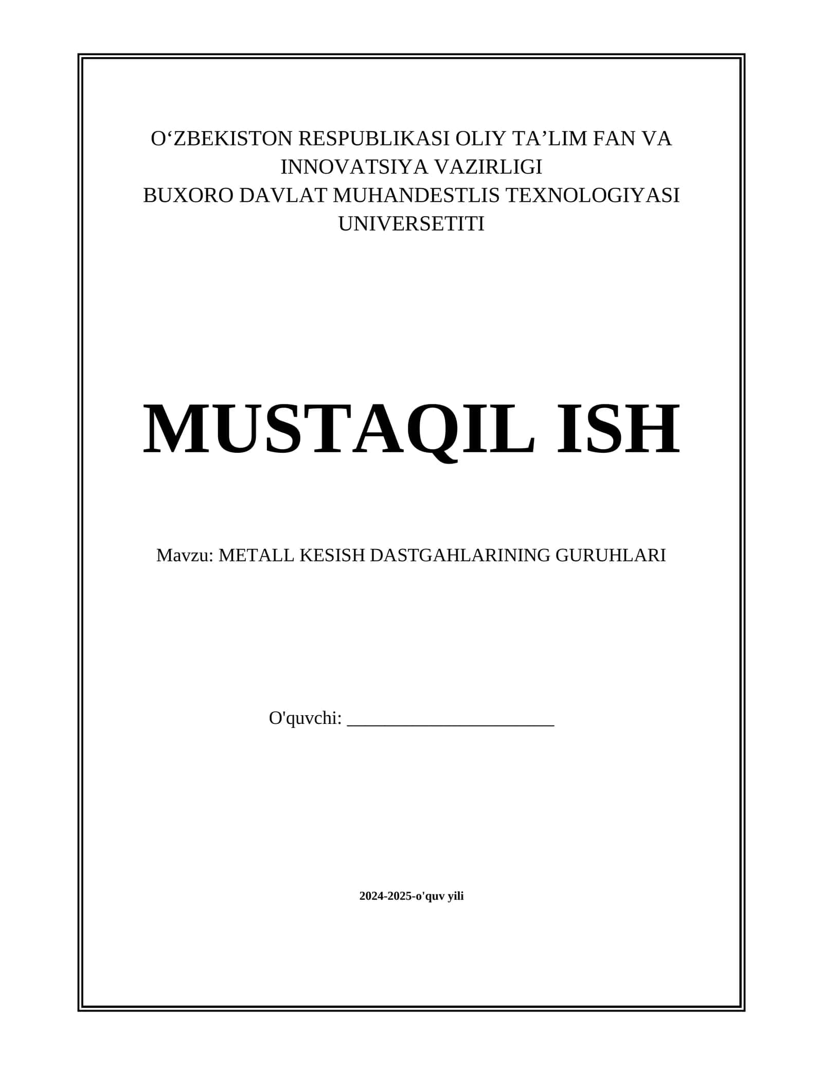 METALL KESISH DASTGAHLARINING GURUHLARI