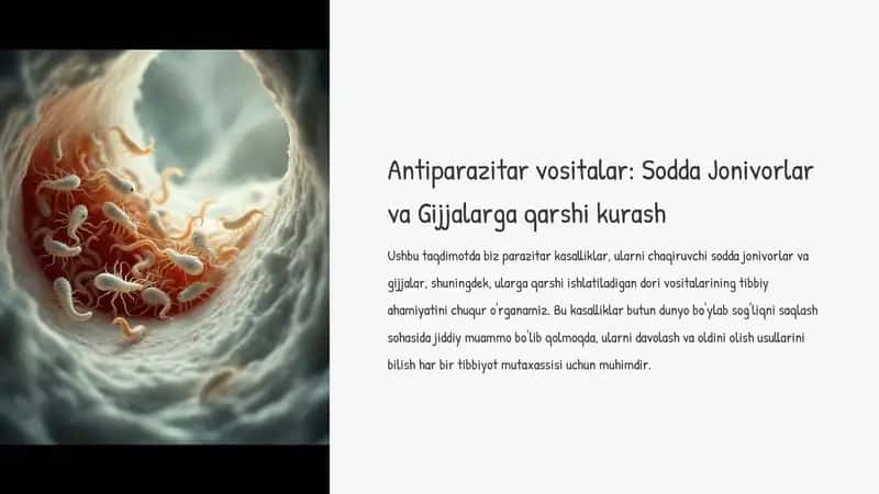 Antiparazitar vositalar: Sodda Jonivorlar va Gijjalarga qarshi kurash