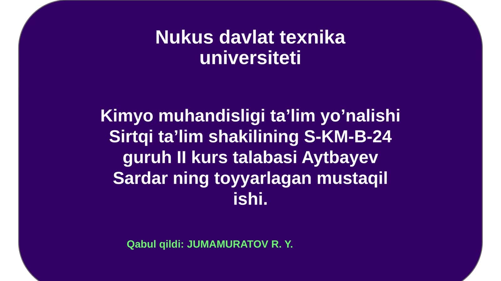 Kimyomuhandisligi ta'lim