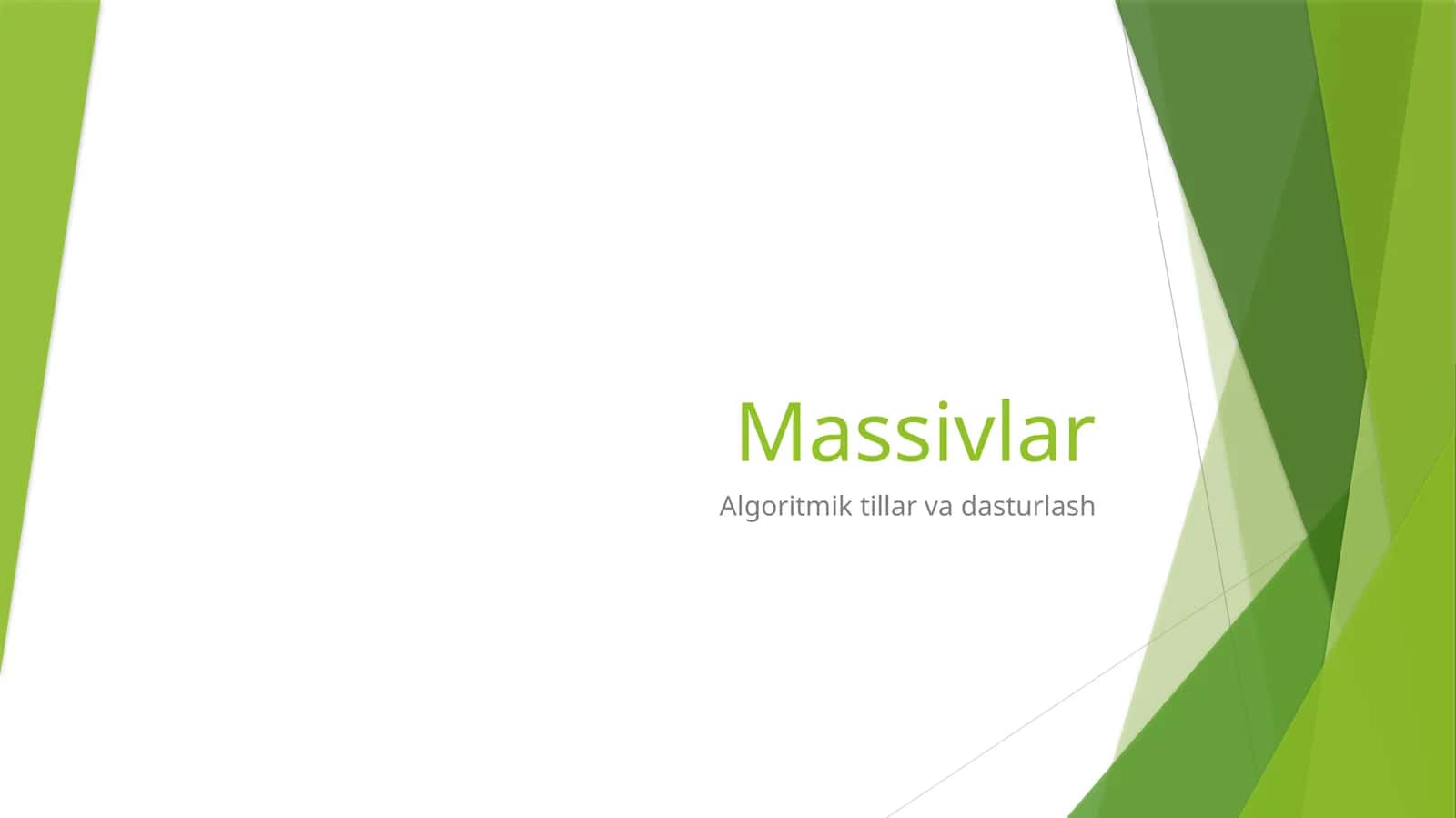 Massivlar
