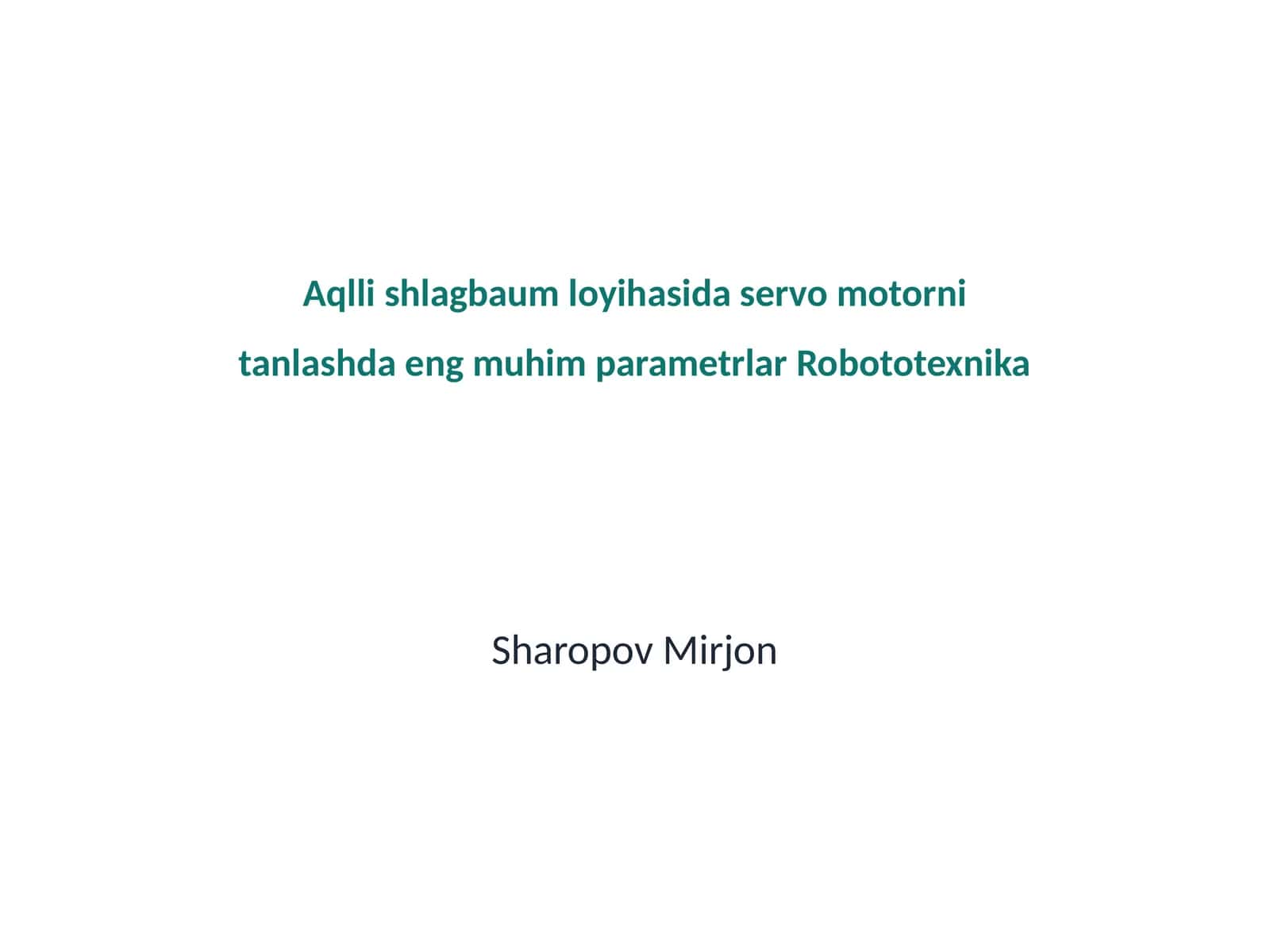 Aqlli Shlagbaum loyihasi servo motori