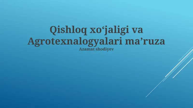 Agrotexnologiyalar