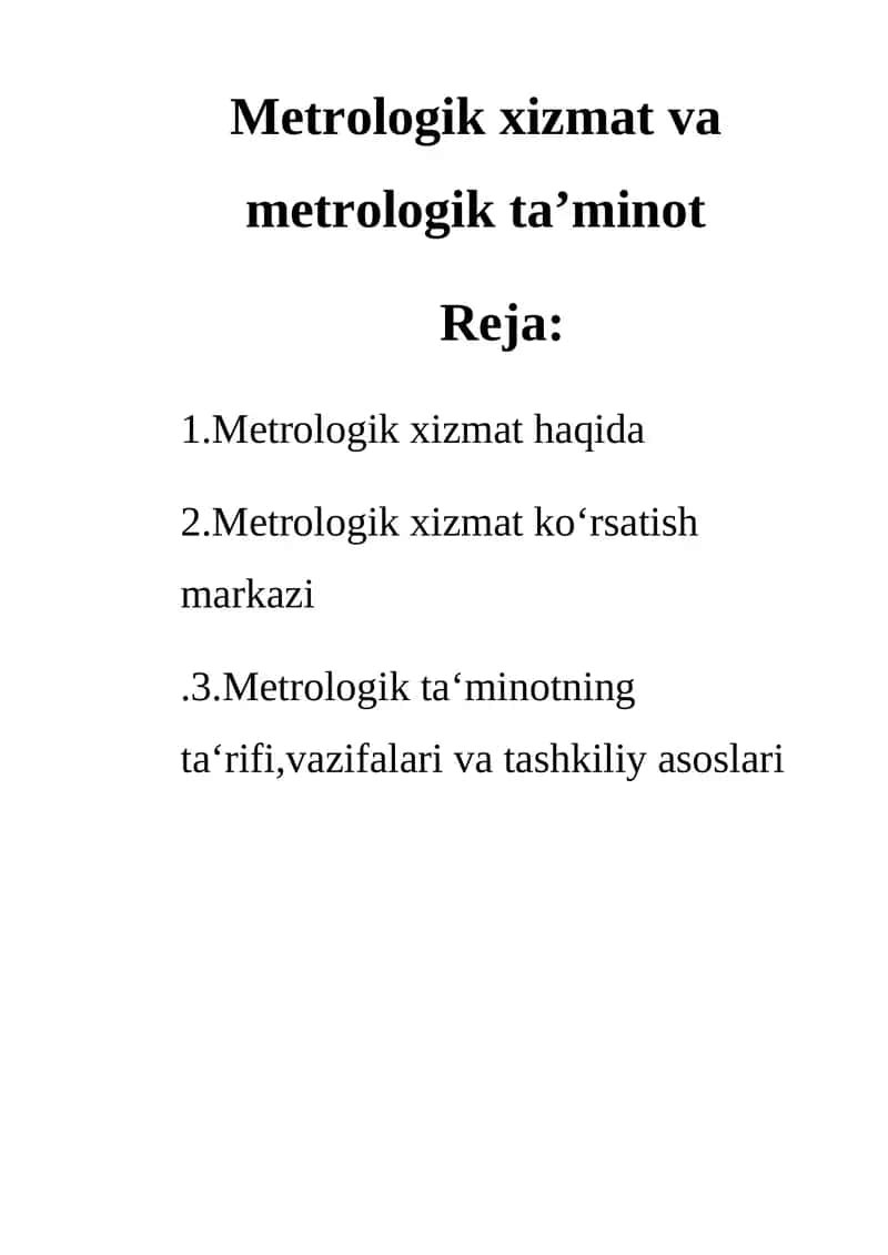 Metrologik xizmat