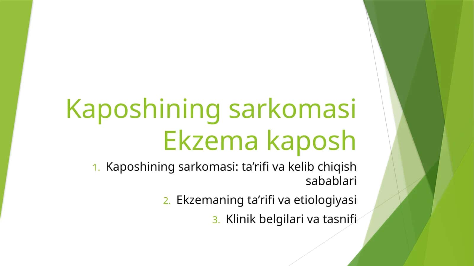 Kaposhning sarkomasi: ta’rifi va etiologiyasi
